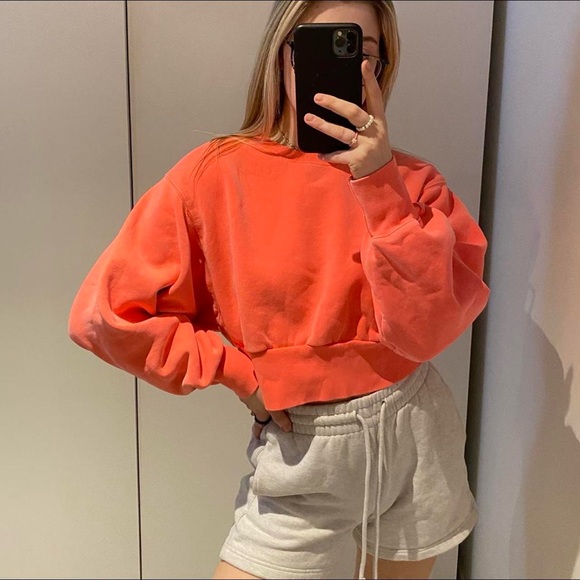 TNA cozy fleece cropped crewneck sweater - Picture 2 of 4